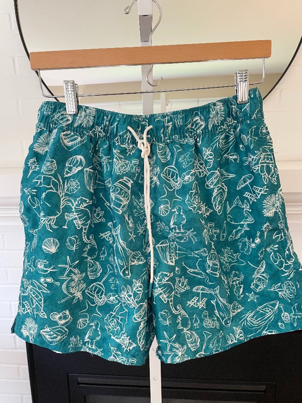 Goodfellow Teal 5" Swim Shorts Men's S UPF 50+